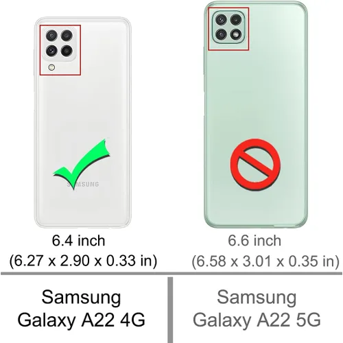 Vista 2 de Osophter Funda para Galaxy A22 4G con protector de pantalla de absorción de golpes Flexible TPU Rubber Protective Cell Phone Cover para Samsung