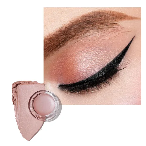 Vista 27 de Oulac Sombra de ojos en crema blanca brillante Iluminador a prueba de agua y sombra de ojos con purpurina de larga duración, color natural