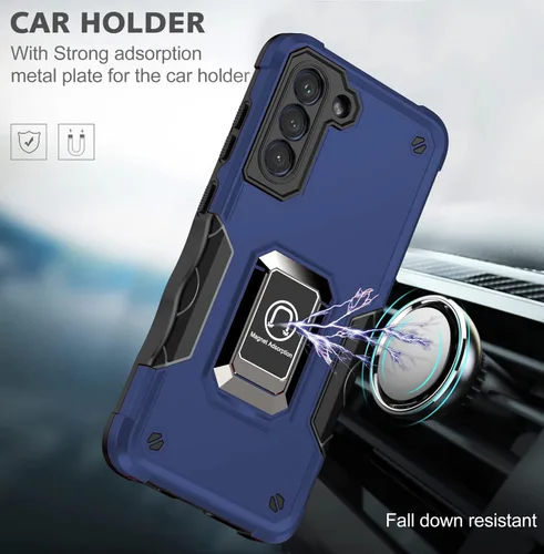 Vista 3 de Asuwish Funda de teléfono para Samsung Galaxy S21 Plus Glaxay S21+ 5G con cubierta protectora de pantalla y soporte de anillo híbrido resistente