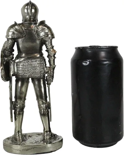 Vista 7 de Ebros Gift Traje medieval de armadura Valiant Espadachín valiente Corazón de León Caballero Escudo de Armas Figura 7" H