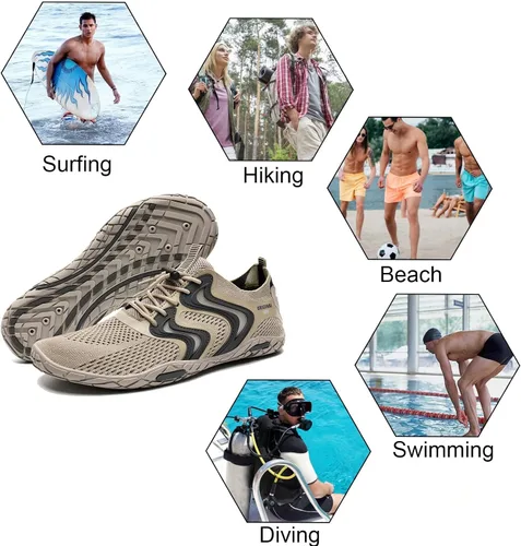 Vista 6 de YALOX - Zapatos de agua de secado rápido para hombre y mujer, para exteriores, proporcionan una sensación de ir descalzo, para usarlos en la playa