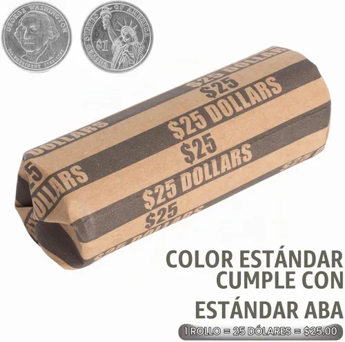 Vista 4 de Sumerfnt Rollos de Envoltorios para Monedas de Dólar, Solo Dólares, Rollos de Dólar Planos 110 Piezas