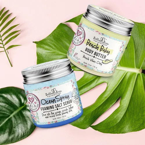 Vista 6 de Bella and Bear Beach Baby Body Butter - Crema hidratante de karité para mujeres, vegana, sin crueldad ni aceite, ayuda a prevenir las estrías