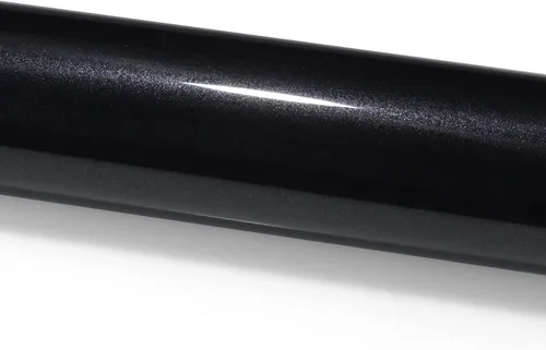 Vista 3 de 12"X60" (1'X5') Negro Premium Súper Brillante Vinilo Adhesivo Metálico para Envoltura de Vehículo Auto DIY, Liberación de Aire Sin Burbujas