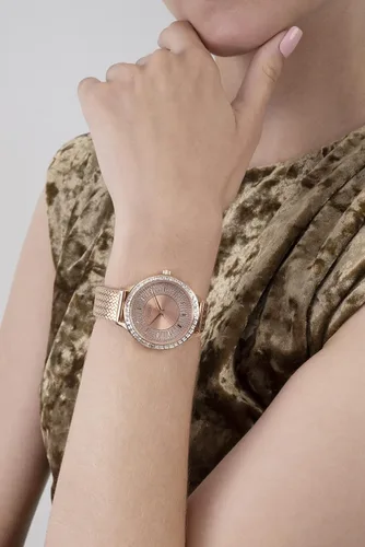 Vista 6 de GUESS Reloj de vestir de cuarzo para mujer con correa de acero inoxidable oro rosa 16 Modelo GW0402L3