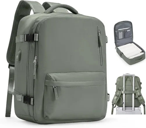 Vista 44 de VGCUB Mochila grande de viaje para trabajo, negocios, mochila para computadora portátil aprobada para vuelo, para mujeres y hombres, mochila