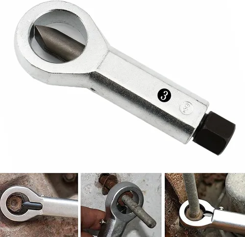 Vista 5 de Grieta divisora de tuercas de metal, herramienta divisora de tuercas de metal resistente, 4 piezas extractor manual de tuercas de presión
