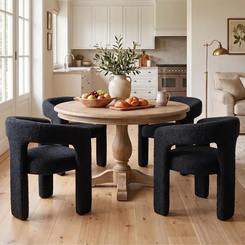 Vista 24 de Silla de Comedor Moderna de Chenille Tipo Barril Tapizada en Tela para Comedor con Brazo, Cómoda Silla Auxiliar de Acento para Cocina/Sala de Beige