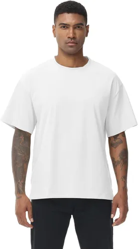 Vista 2 de Paquete de 2 camisetas de manga corta para hombre, ajuste seco, absorbe la humedad, camisetas atléticas activas para correr, fitness