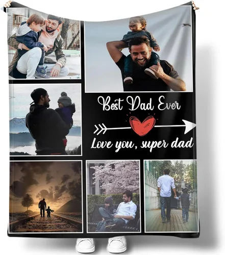 Vista 10 de Mantas personalizadas con fotos para mujeres y hombres, regalos de cumpleaños conmemorativos, manta personalizada de franela suave con mis propias