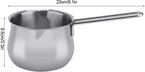 Vista 2 de Olla calentadora de leche, olla de leche de acero inoxidable con mantequilla y chocolate, olla para derretir queso para hornear sopa de leche