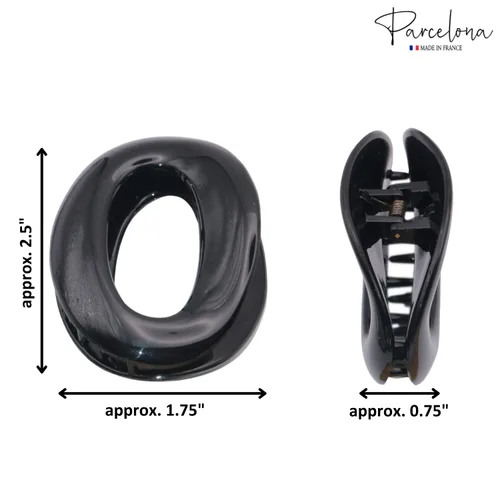 Vista 5 de Parcelona - Juego de 2 clips de celuloide de tubo plano francés pequeño de 2 1/2 pulgadas, agarre antideslizante, pinza para el cabello, accesorios