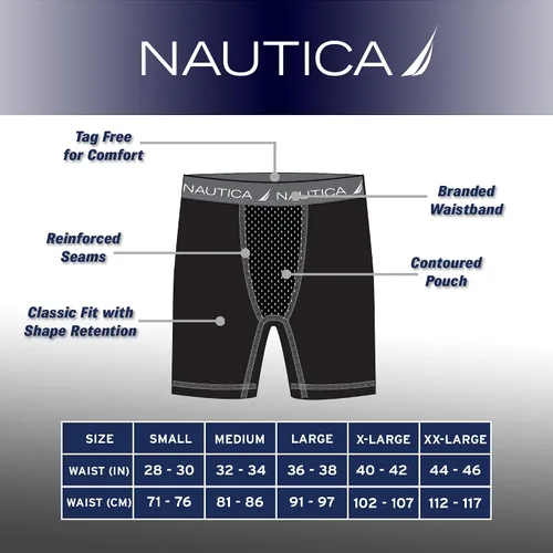 Vista 6 de Nautica Paquete de 3 pantalones cortos de compresión de rendimiento transpirable para hombre, prevención de rozaduras en los muslos debajo de la capa