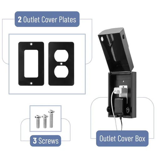 Vista 2 de Bates - Caja de seguridad para bebés, color negro, fundas para enchufes a prueba de bebés, cubiertas de enchufe para enchufes eléctricos