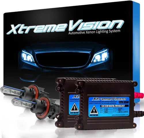 Vista 13 de XtremeVision H1 - Paquete de bombillas de xenón para faros delanteros de 10 K y 35 W DC, balasto delgado, 10000 K, azul oscuro, 1 par