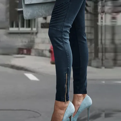 Vista 5 de Pantalones de trabajo para mujer, mallas elásticas, cómodos, largos, ajustados, casuales, elásticos, con bolsillos