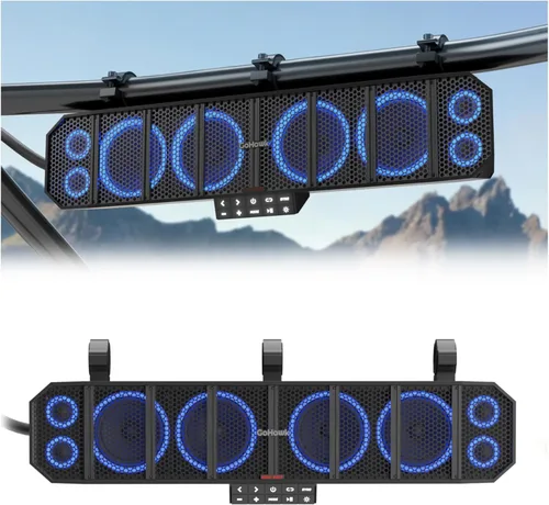 Vista 10 de GoHawk Barra de sonido UTV de 17 pulgadas y 6 altavoces con Bluetooth