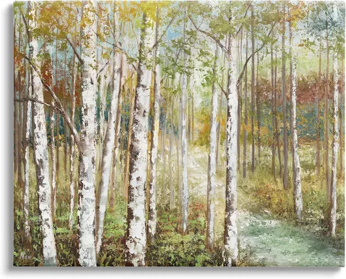 Vista 9 de Stupell Industries Hermosa pintura de arroyo de abedul de otoño, diseño de Nan Stupell Industries Gray, 14 x 11 Inches, Easy to Hang and Sturdy