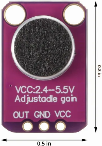 Vista 3 de Weewooday Max4466 Electret - Módulo amplificador de micrófono con ganancia Control de ganancia ajustable, placa de ruptura para Arduino