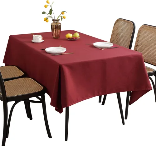 Vista 12 de Jeloris Mantel rectangular de lino de algodón, impermeable y a prueba de derrames, estilo nórdico, suave y resistente a las arrugas, mantel de tela