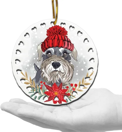 Vista 12 de BELLA BUSTA -Adorno de Navidad para perros, decoración navideña para amantes de los perros, estampado de Navidad UV