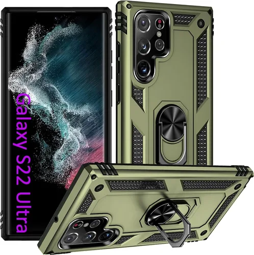 Vista 14 de ADDIT Funda S22 para Samsung Galaxy S22, con anillo de soporte, soporte ajustable, grado militar, protección resistente, a prueba de golpes