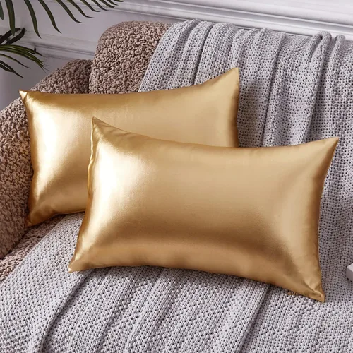 Vista 14 de EUCIOR Almohada Decorativa, Fundas de Almohada de Oro 16x16, Fundas de Almohada Decorativas Modernas Metálicas Brillantes, Fundas de Almohada