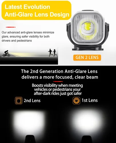 Vista 3 de TOWILD CL1200 Bike Lights for Night Riding,Compatible with Garmin/GoPro Mount,1200 Lumen Bike Headlight,5000mAh Rechargeable Battery,Waterproof Bike