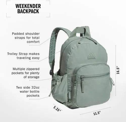 Vista 2 de adidas Mochila Weekender Bolsa compacta y ligera para uso diario, 19L