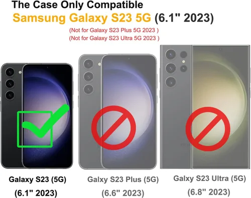 Vista 2 de for Samsung Galaxy S23 Case with Tempered Glass Screen Protector,Heavy-Duty Tough Rugged Phone Case Cover with Ring Holder Kickstand for Galaxy S23