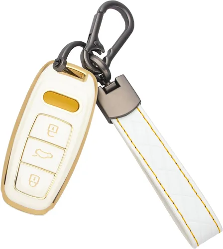 Vista 25 de Xotic Tech - Funda protectora de TPU con 3 botones de protección completa para llave sin llave, control remoto, con llavero compatible con Audi A3