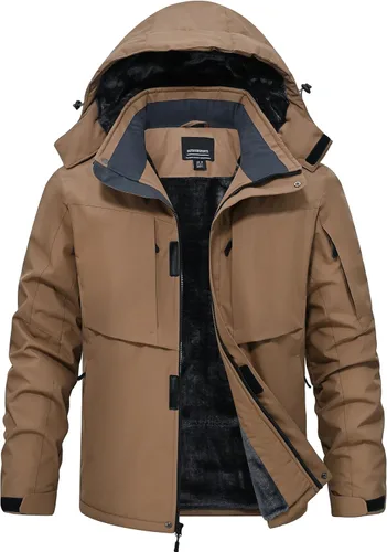 Vista 13 de Chaqueta de nieve de invierno para hombre, impermeable, para esquí, snowboard, lluvia, abrigo, con capucha aislada, forro polar