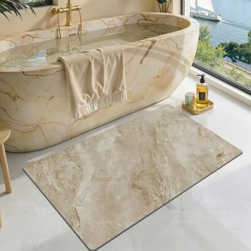 Vista 19 de LUMI Tapetes de baño ultra delgados, superabsorbentes, de secado rápido, antideslizantes, para debajo de la puerta, bañera, lavabo y ducha, 17 x 30