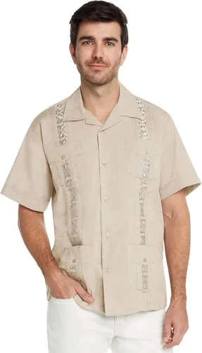 Vista 15 de 9 Crowns Essentials Guayabera - Camisa con botones para hombre