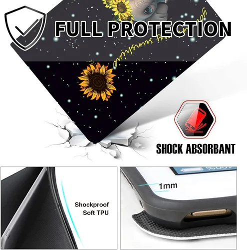 Vista 56 de Funda para tablet Fire 7 (12ª generación, versión 2022), delgada, a prueba de golpes, delgada, de piel sintética, con función de apagado/encendido