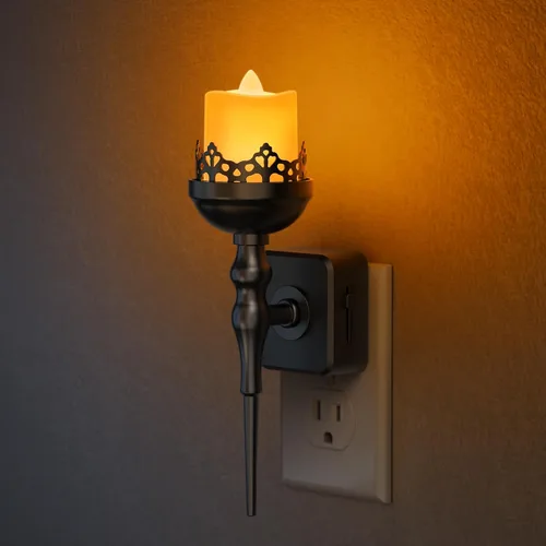 Vista 12 de Briignite Flameless Candle Night Light, Amber Night Lights, Dusk to Dawn