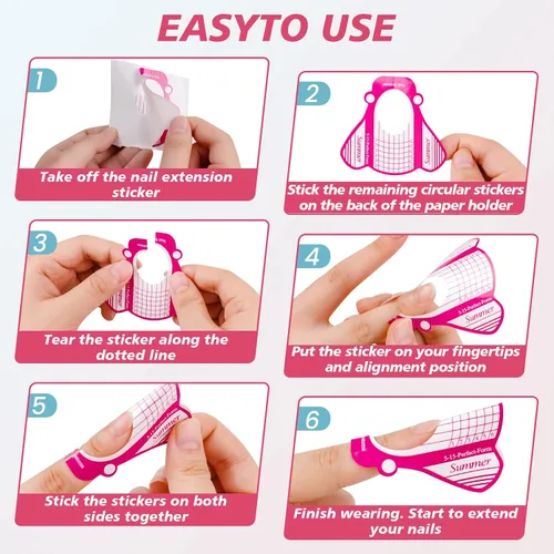 Vista 6 de Subay Taladro de uñas eléctrico profesional para el cuidado de las uñas con 200 piezas de formas de uñas largas rosas profesionales para uñas