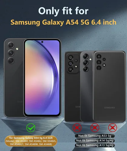 Vista 4 de FNTCASE Funda para Samsung Galaxy A54 0.18 oz: Fundas protectoras de silicona a prueba de golpes - Funda delgada de protección completa