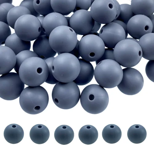 Vista 28 de Abalorios de silicona, 120 piezas de 6 mm abalorios redondos de silicona para hacer llaveros, pulseras, collares, aretes, joyas, manualidades DIY