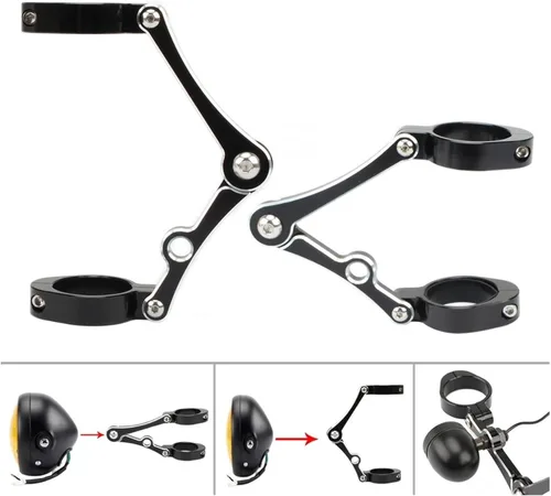 Vista 5 de BEUTEE Soporte de montaje para faros delanteros de motocicleta 1.457-1.614 in, 1.929 in, 2.126 in, soporte de tubo de horquilla negro compatible