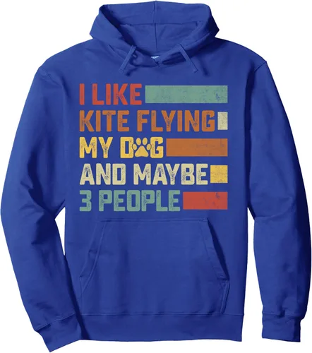 Vista 4 de Kite Flying & Dogs Kiteboarding Dog Kitesurfing Kiting Pullover Hoodie
