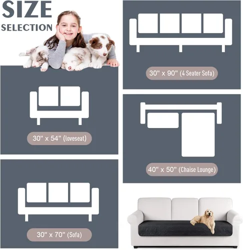 Vista 6 de TAOCOCO Funda de cojín de sofá 100% impermeable reversible, funda de asiento de sofá para perros y mascotas, funda de sofá biplaza para sofá