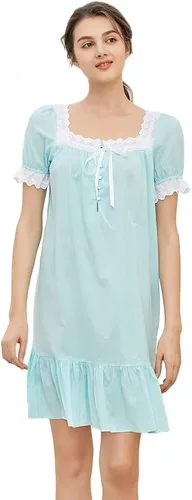 Vista 14 de Sharebeauty Camisón vintage 100% algodón para mujer, estilo victoriano retro