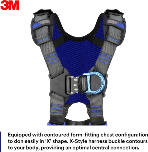 Vista 3 de 3M DBI-SALA ExoFit X300 X-Style - Arnés de seguridad para escalada en torre con eslinga de asiento rígido, acolchado de espalda y cadera, hebillas