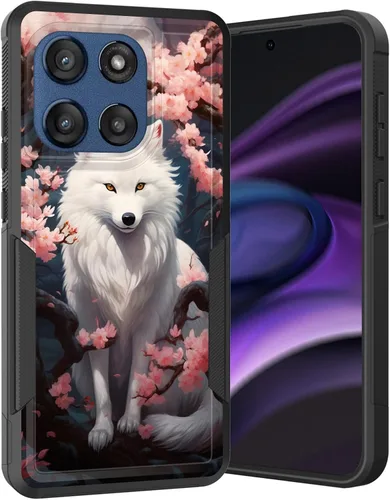 Vista 256 de para Moto G Play 4G 2024, funda de dos capas híbrida resistente y a prueba de golpes, PC duro + silicona suave protectora para Motorola Moto G Play