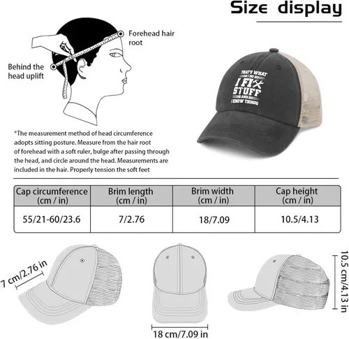 Vista 7 de Gorro con texto en inglés "I Fix Stuff and I Know Things, That's What I Do I Fix Stuff and I Know Thuff Hat Cool Stuff para hombres, divertido