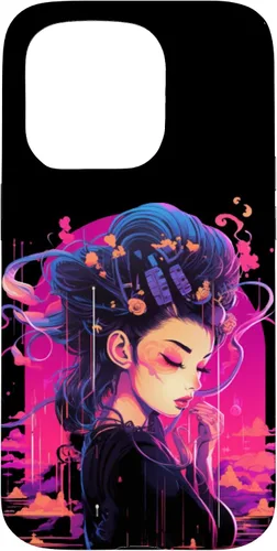 Vista 14 de iPhone 16 Japanese Geisha Retro Anime Cyberpunk Manga Synthwave Artsy Case