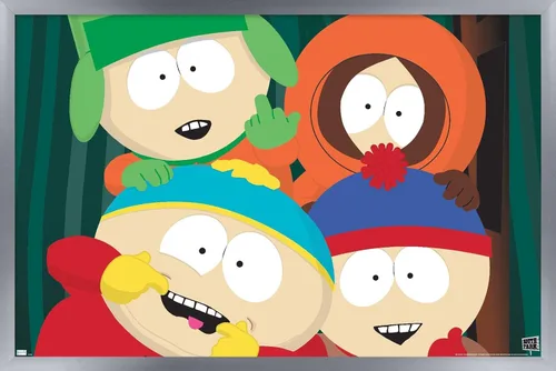 Vista 11 de Trends International South Park - Póster de pared de primer plano, 14.72 x 22.37 pulgadas, versión enmarcada de madera de granero Versión enmarcada