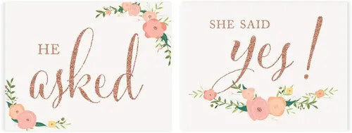 Vista 92 de Andaz Press Letreros de fiesta de boda, purpurina de oro rosa sintético con flores, 8.5 x 11 pulgadas, resalta tu versículo bíblico favorito