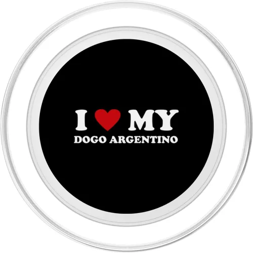 Vista 2 de I Heart Dog Dad Mom - I Love Dogo Argentino PopSockets MagSafe PopGrip para iPhone